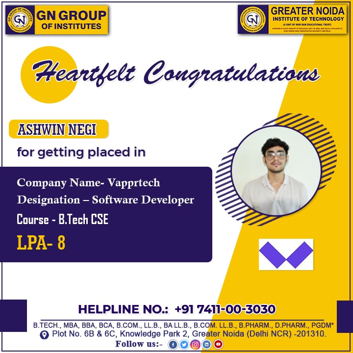 Placed Students - GN Group Greater Noida